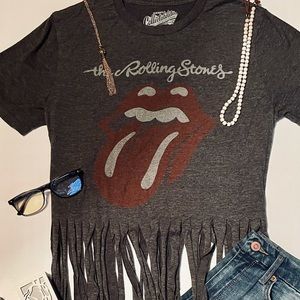 Classic fringed vintage Rolling Stones tee
